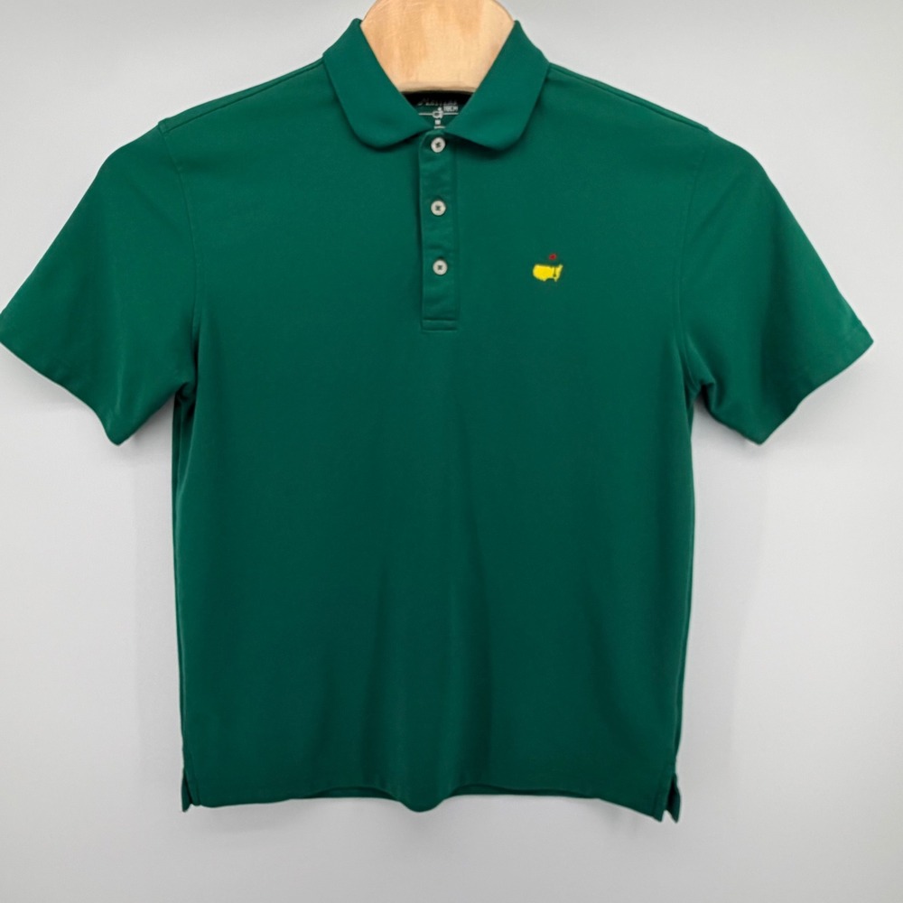 Masters Tech Golf Polo Shirt Mens Medium Green Short Sleeve Performance Logo